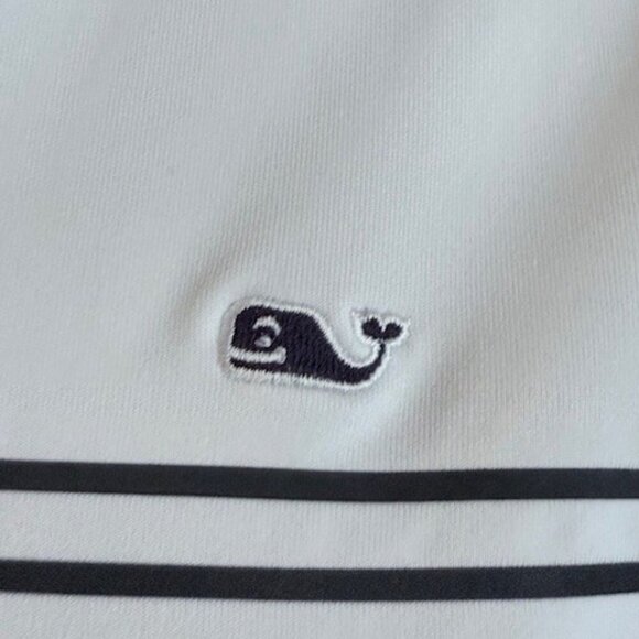 Vineyard Vines Performance Pleated Sport Dress White Blue Stripes Sleeveless M - Picture 3 of 13